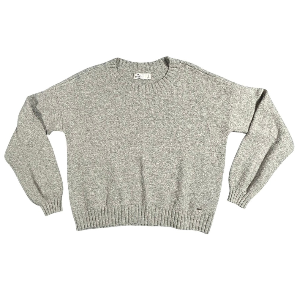 Hollister Heather Grey Crew Neck Long Sleeve Sweater‎ Size S